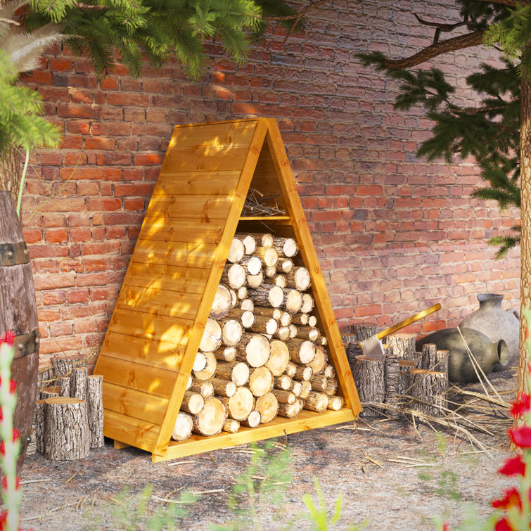 POWER 122cm W x 62.2cm D Solid Wood Log Store Wayfair.co.uk